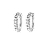 Orecchini Donna Oro Bianco E Diamante E Zaffiri, Orecchino Cerchio Pietre Colorate, Orecchini Donna Cerchio Regalo Compleanno Gioielli Orecchino Bambina Anallergici