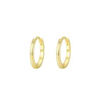 Orecchini Donna Oro Giallo Cerchio, 14K Orecchini Donne Cerchietto semplice e raffinato da 11,2 mm