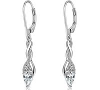 Orecchini Donna Pendenti Argento 925 Orecchino Goccia Infinito con Ciondolo Anallergico con Zirconi 5A per Madre Fidanzata Moglie per l'anniversario di Natale San Valentino