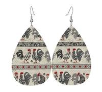 Orecchini Donna Pendenti Vintage Barn Wood Shabby French Country Rooster Confortevoli Orecchini Donna Leggero Ciondolo Orecchio Per Festa Decorazioni Bambina