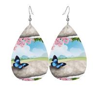 Orecchini Donna Pendenti Zen Design Butterfly, Orecchini Da Donna Leggero Orecchini Pendenti Donna Confortevoli Waterdrop Di Orecchino Di Cuoio Per Bambina Festa Della Mamma Vacanze