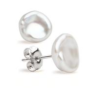 Orecchini donna perla coltivata d'acqua dolce Keshi bianco e grigio SECRET & YOU - Argento sterling 925 - Disponibile in 10 taglie da 7-8 mm a 15-16 mm