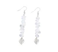 orecchini donna pietre,Boho Orecchini pendenti con quarzo trasparente Tumbled Stone Perle rotonde di avventurina verde Ciondolo Orecchini a gancio pendenti Orecchini di cristallo gioielli Regalo per
