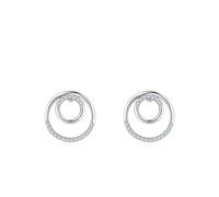 Orecchini Donna, Platino Orecchini Donne Cerchi doppi con moissanite