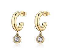 Orecchini Donna S'Agapõ Acciaio Cerchietto Cristalli Pendenti