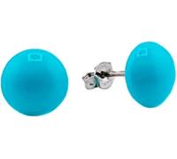 Orecchini donna turchese Orecchini bottone turchese agglomerato mezze sfere 1,2 cm chiusura argento 925 rodiato perno e farfallina gioiello artigianale donna ragazza