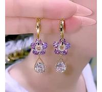 Orecchini Donna Uomo Orecchini Pendenti Orecchini Pendenti con Fiore di Cristallo per Le Donne Ragazze Zircone Cuore d'Amore Orecchini a Goccia Gioielli di Lusso da Sposa Compleanno Regalo