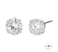 ORECCHINI DONNA UOMO PUNTO LUCE IN ARGENTO 925 COLORE BIANCO DIAMANTE 5 mm