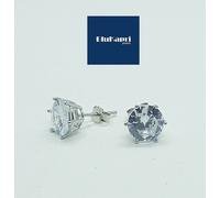 ORECCHINI donna uomo punto luce IN ARGENTO 925 zirconi taglio brillante 9 mm