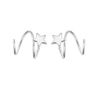 Orecchini doppi in argento sterling con filo a spirale a forma di stella