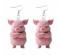 Orecchini doppi per due orecchini a forma di statua acrilica, orecchini pendenti a forma di animale, gioielli da donna, set di orecchini, Misura unica, Acrilico, Nessuna pietra preziosa