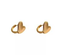 Orecchini dorati a cuore spazzolato, Luce da donna, lusso, design di alta gamma, Senso di nicchia, minimalista, stile freddo e senza emozioni, orecchietti e cerchi per le orecchie