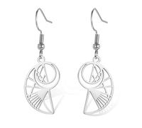 Orecchini dorati con sequenza Fibonacci, per amanti della matematica, spirali geometrici, gioielli per laurea, matematici, regalo per donne e ragazze, taglia unica, in acciaio inox, senza