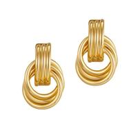 Orecchini dorati, set di 2 orecchini spessi e alla , per balli, compleanni, matrimoni, vacanze, feste, dichiarazioni, festività, festival, Siehe Beschreibung, Descrizione di riferimento:, Non
