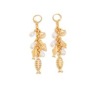 Orecchini d'oro con conchiglia di stelle marine per le donne Seashell Pesce ciondola orecchino a goccia Boho Beach Oceano vacanze estive Accessori per gioielli
