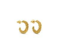 ORECCHINI D'ORO STARDUST | Disegnato da Carme Fàbregas | Collezione Stardust | Orecchini a cerchio medi in metallo placcato oro 24K