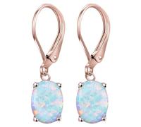 Orecchini E Collana Set Earrings For Women Girls Gold Plated Teardrop Earrings Women Birthday Jewellery Oval Dangle Leverback Earrings (Rose Gold, One Size)