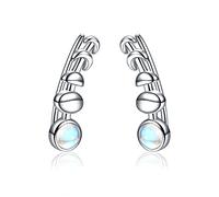 Orecchini ear crawler in argento Sterling 925 con fasi lunari, ipoallergenici, 18.3*5.2 mm / 0.72*0.2 inches, Argento sterling, Nessuna pietra preziosa