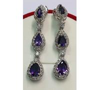 ORECCHINI ELEGANTI 3 GOCCE A GRADAZIONE CON ZIRCONI COLORATI E CRYSTAL (PRO0140)