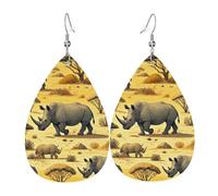 Orecchini Endangered Rhino Yellow Desert Ciondolo Orecchio Moda Orecchiniin Pelle Leggeri Pendenti Per Feste Ragazze Donne