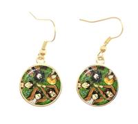 Orecchini Eren Levi Armin - Orecchini a gancio in acrilico anime con cabochon in cristallo, fatti a mano, gioielli, regali in argento, 25, vetro, Peridoto creato