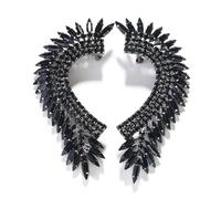 Orecchini Esagerati 1 paio di orecchini con ali d'angelo nere a clip con strass, orecchini unici for le donne, gioielli alla moda (nero)