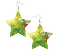 Orecchini estivi floreali margherite in pelle a forma di stella accessori alla moda leggeri festival feste vita quotidiana, One Size, Pelle, Non pietra preziosa