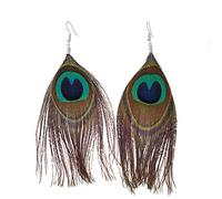 Orecchini etnici con piume alla moda orecchini da donna retrò eleganti bella personalità stile lungo design alla moda