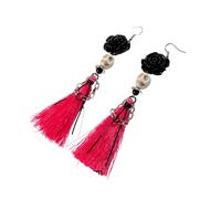 Orecchini etnici con scheletro con nappe lunghe frange gotiche punk gioielli per le donne comodi da indossare per festival Halloween festa festival orecchini, Misura unica, come descritto, come