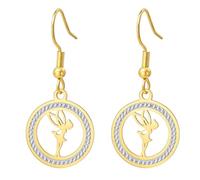 Orecchini EUEAVAN Fairy Orecchini da principessa delle fiabe Gioielli alla moda ed eleganti Regalo per ballerine classiche Regalo per donne (oro)
