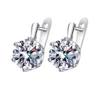 Orecchini europei e americani con grande pietra alla moda con zirconi e orecchini a foglia, Taglia unica, Rame, Non pietra preziosa