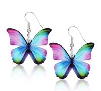 Orecchini Farfalla, Colorato Orecchini Farfalla Carini in Acrilico, Pendenti Regali Farfalle, Gioielli Farfalle Primaverili, per Carnevale, Primavera, San Valentino, Matrimonio (A)
