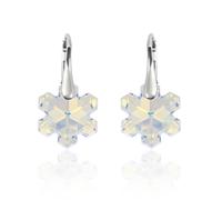 Orecchini fiocco di neve in argento sterling realizzati con cristalli...