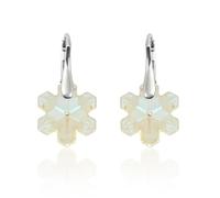 Orecchini fiocco di neve in argento sterling realizzati con cristalli...