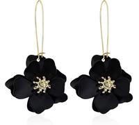 Orecchini Fiore, Orecchini a Petalo,Bohemien Eleganti Orecchinis Fiore Petalo pe Feste, Matrimoni, Accessori di Tutti i Giorni (Nero)