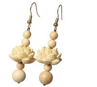 Orecchini floreali in legno e lega, gioielli naturali | Dettagli artigianali, legno sostenibile, comodi gioielli portatili, ideali da indossare tutti i giorni o