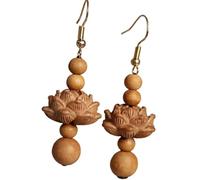 Orecchini floreali in legno e lega, gioielli naturali | Dettagli artigianali, legno sostenibile, comodi gioielli portatili, ideali da indossare tutti i giorni o