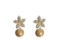 Orecchini floreali in stile vintage coreano, perle, temperamento letterario