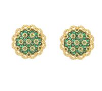 Orecchini Francesi Retrò Rotondi Con Fiori Cavi, Zirconi Di Nicchia, Orecchini Di Alta Moda