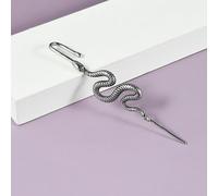 Orecchini funky da donna, orecchini da donna alla - Orecchino con polsino a forma di serpente Orecchini eleganti con cingolato per l'orecchio, a bottone da a bottone con serpe