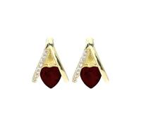 Orecchini geometrici a forma di cuore con zirconi, in argento Sterling per donne, matrimoni, compleanni, anniversari per voi, Taglia unica, lega di zinco, Nessuna pietra preziosa