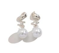 Orecchini geometrici a spirale vintage con perla sintetica per le donne, orecchini eleganti minimalisti di lusso, perfetti per l'usura quotidiana, festa, regalo per la notte