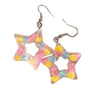 Orecchini geometrici alla moda accattivanti orecchini colorati con ciondolo a stella a cinque punte orecchino pendente polsino dell'orecchio orecchino regalo per feste Hollow Charm catena clavicola