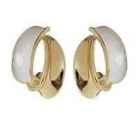 Orecchini geometrici circolari 3D da donna, smaltati, ago in argento ipoallergenico, gioielli alla moda in rame placcato oro, splendido abbinamento per abiti, camicie e abiti casual
