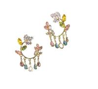 Orecchini geometrici colorati con nappine a goccia con zirconi placcati in oro orecchini pendente da donna eleganti orecchini a goccia con lampadario gioielli regali per festa di compleanno