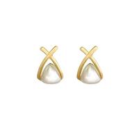 Orecchini geometrici con perla a croce orecchini alla moda con perla orecchini irregolari di perle adatti per lavoro, vacanze, feste e vita quotidiana