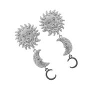 Orecchini geometrici in lega con sole e luna con frangia calda giornata spiaggia sole luna orecchini per le donne orecchini leggeri in lega di zinco nappe orecchini, Misura unica, come descritto, come
