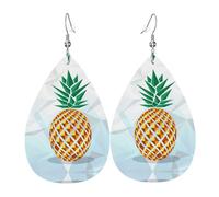 Orecchini geometrici in pelle a forma di ananas per le donne orecchini in pelle trafitto a goccia set di gioielli di compleanno regali di Natale per