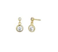 Orecchini geometrici minimalisti in argento sterling con doppio diamante gioielli francesi da donna personalizzati, Metallo