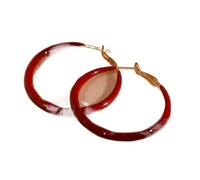Orecchini geometrici rossi per le donne coreana moda semplice orecchini a cerchio temperamento gioielli splendidi date notti, Misura unica, Agata